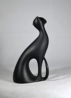 Jaroslav Ježek (1923 - 2002) - Soška, Kočka, Karlovarský porcelán