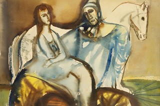 VINCENT HLOŽNÍK (1919-1997) - Pierot a akrobatka