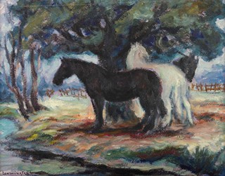 KAROL MOLNÁR (1903-1981) - Dva kone
