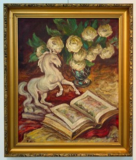 Karol Molnár (1903 - 1981) - Zátišie s knihou
