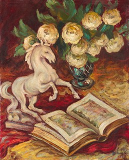 Karol Molnár (1903 - 1981) - Zátišie s knihou