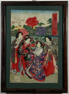 Toyohara Kunichika - Favoritky u dvora