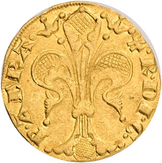 France ORANGE COUNTY, RAYMOND V of Baux-Orange 1340–1393, 1 gold gulden ND 1340–1393 R!!!