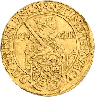 Germany Saxony JOHN GEORGE I 1591–1656, 1 ducat 1617, Centenary of the Reformation