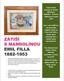 Emil Filla (1882 - 1953) - Zátiší s mandolínou