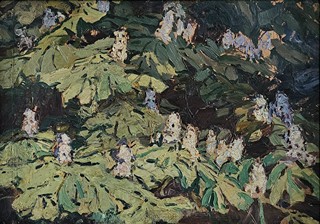 Alois Kalvoda - Kvetoucí kaštany (Dílo aktuálně zapůjčeno na výstavě)