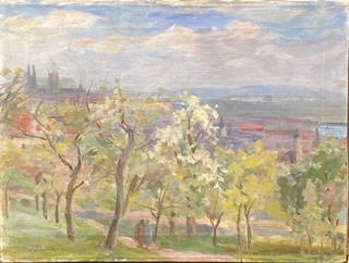 Jan Slavíček (1900 - 1970) - View from Petřín towards Hradčany