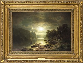 Night view of the landscape with a castle