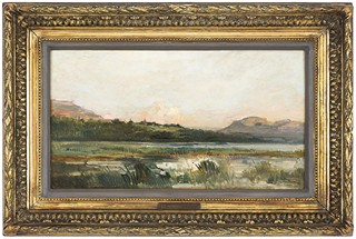 Hilly landscape with a body of water - from France