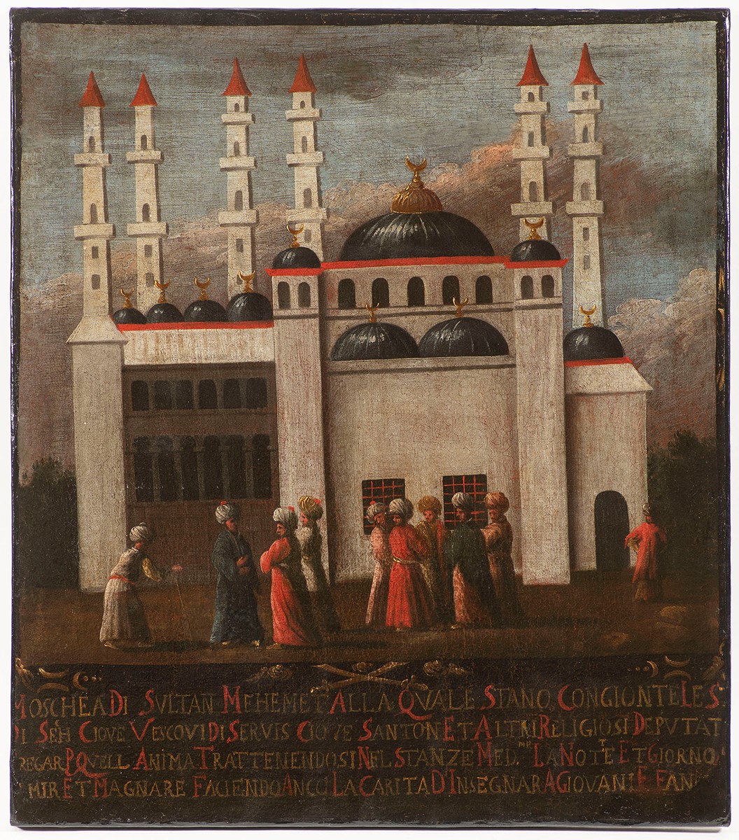 Attributed to Jean-Baptiste Vanmour (1671–1737). -
The Mosque of Sultan Mehmed with Figures in Conversation