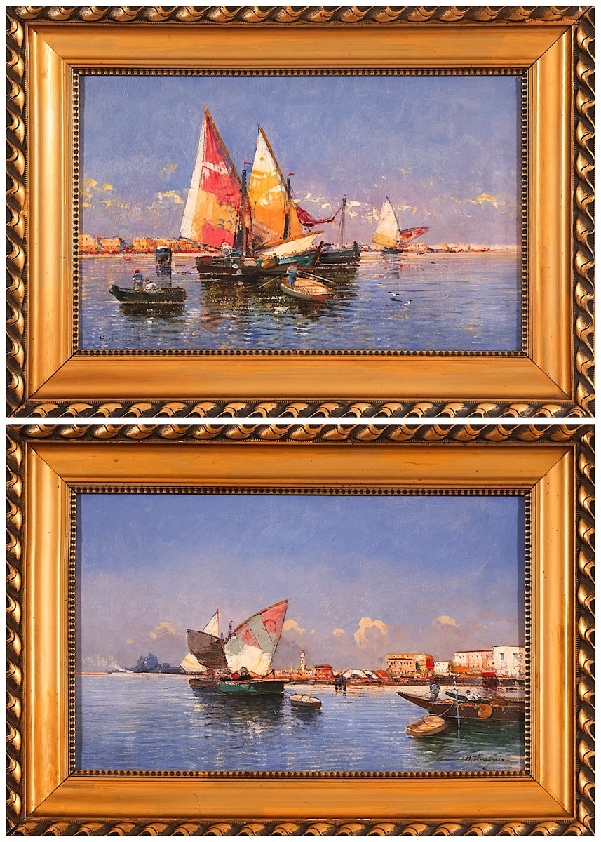 Georg Fischhof (1859–1914) - Pair of Maritime Scenes