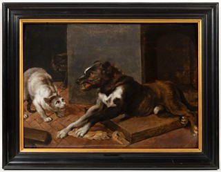 Frans Snyders (Flemish, 1579–1657) Attributed - A Guarding Dog and Two Cats