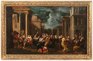 Johann Heiss (Memmingen 1640–1704 Augsburg). -
"An Architectural Capriccio with the Rape of the Sabine Women"