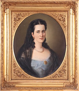 European School, 19th Century - Portrait of a Lady in a Black Mantilla