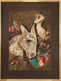 josef Liesler (1912–2005) - 
Surrealist Composition with Figures and Animal Forms