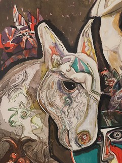 josef Liesler (1912–2005) -
Surrealist Composition with Figures and Animal Forms