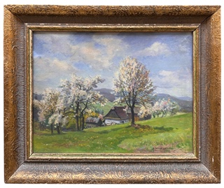 František Cína Jelínek (1882 -1961) - Chalupa na jaře