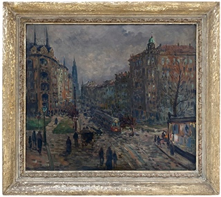 Jaroslav Šimůnek (1872 - 1939) - Pohled na kostel Sv. Ludmily