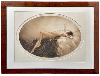 Louis Icart (1888 - 1950) - Akt s hadem a jablkem