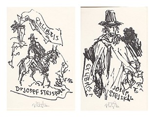 Jaroslav Vodrážka 1894 - 1984 - 2x Ex Libris Josef Stejskal