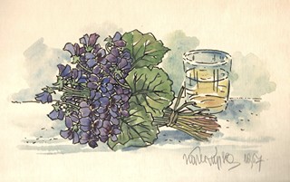Karel Kupka 1905 - 1971 - Zátiší s fialkami