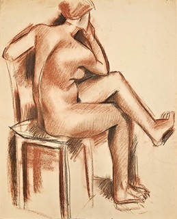 Portrait of a woman / Nude on a chair