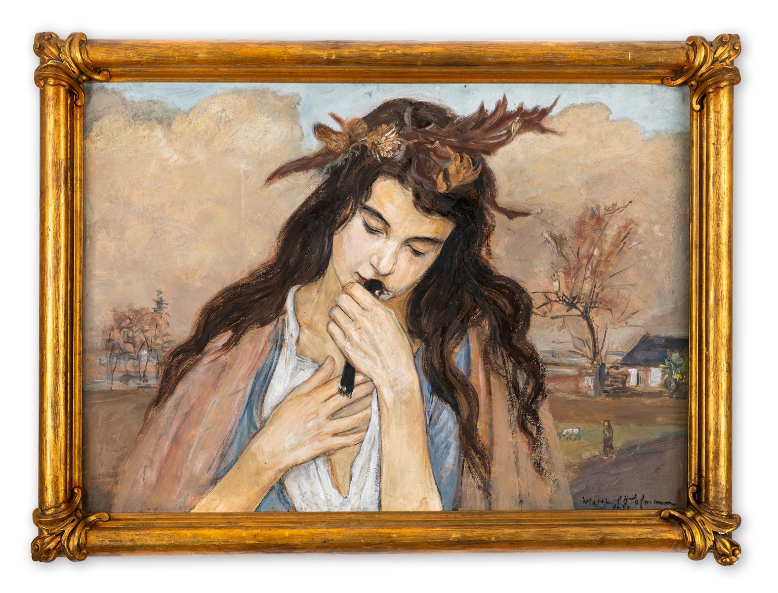 Vlastimil Hofman (1881 - 1970) - Dívka s vlašťovkou