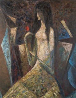 Richard Wiesner (1900 - 1972) - Dívka s růží