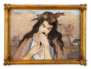 Vlastimil Hofman (1881 - 1970) - Dívka s vlašťovkou