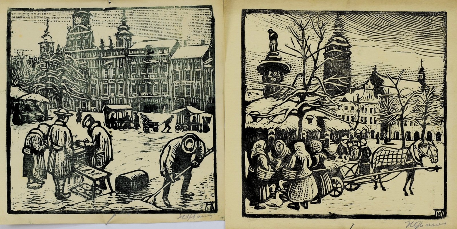 HOFBAUER Arnošt (1869-1944) - Trhy na náměstí.
