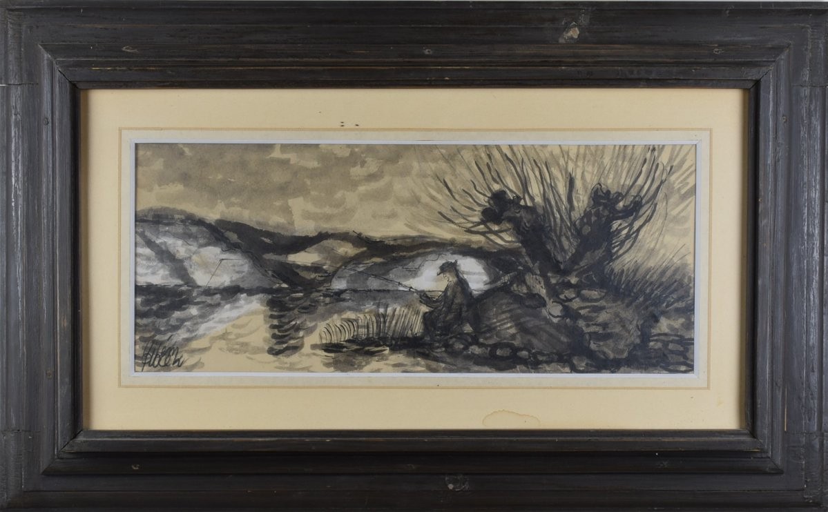 PLOCEK Vilém (1905-2001) - Rybář na břehu.