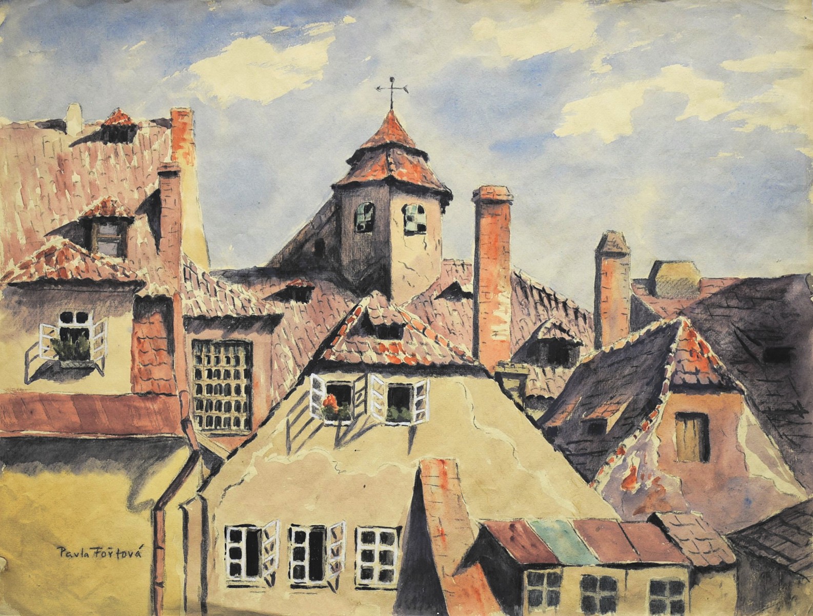 FOŘTOVÁ -ŠÁMALOVÁ Pavla (1886-1974) - Mánesův dům v Praze.