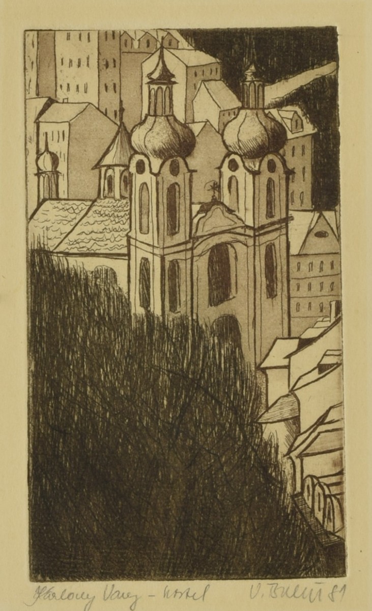 BALŠÁN Václav (1949-2024) - Kostel Maří Magdalény v Karlových Varech.