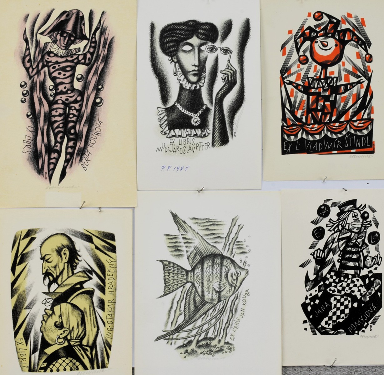 CINYBULK Vojtěch (1915-1994) - Kolekce dvanácti ex libris.