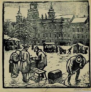HOFBAUER Arnošt (1869-1944) - Trhy na náměstí.