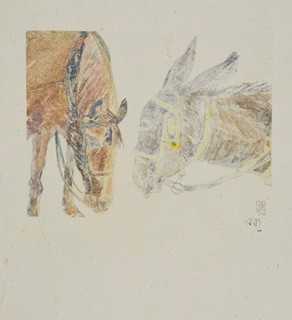 MACKOVÁ Anna (1888-1969) - Koník a oslík.