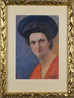 SEDLOŇ Otakar (1885-1973) - Mladá dáma v červených šatech.