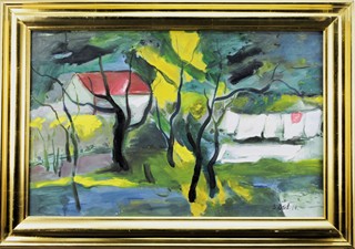 BUBENÍČEK Václav (1913-1989) - Větrný den v zahradě.