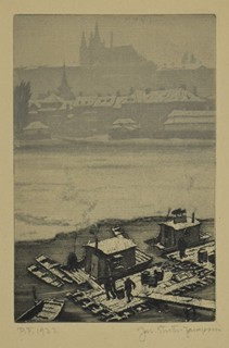 STRETTI-ZAMPONI Jaromír (1882-1959) - Pražské nábřeží.