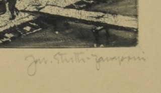 STRETTI-ZAMPONI Jaromír (1882-1959) - Pražské nábřeží.