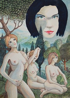 ŠTEFKA Lubomír (*1938) - Dívky v krajině.