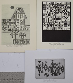 KUBÍČEK Jiří (*1930) - Tři drobné grafiky.