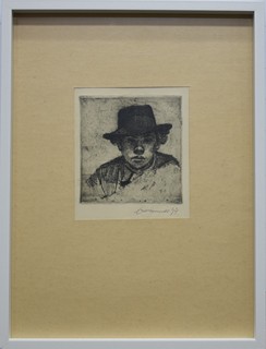 FREMUND Richard (1928-1969) - Chlapec v klobouku roku 1947.