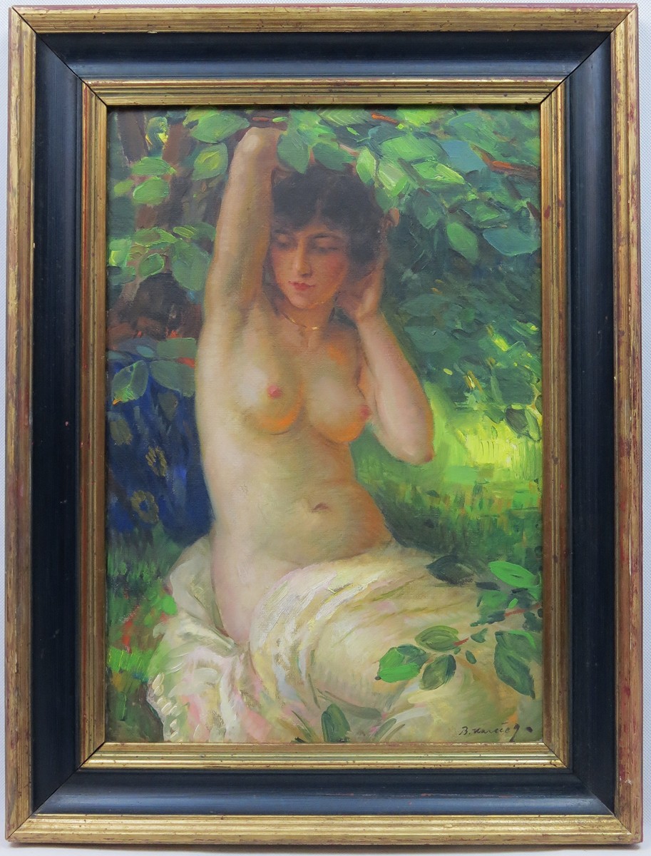 Bohumil Mareček (1884 - 1962) - Poloakt v zeleni
