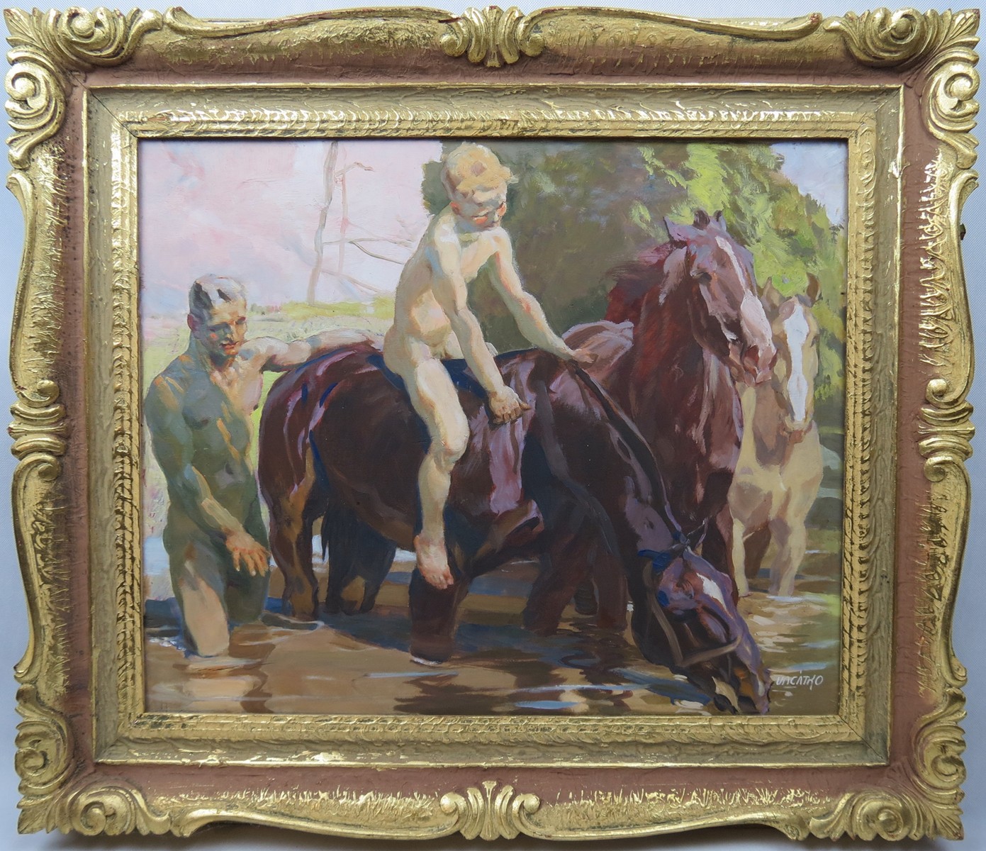 Ludvík Vacátko (1873 - 1956) - Plavení koní
