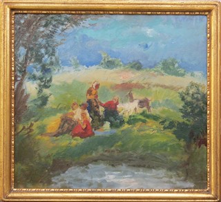 Oldřich Blažíček (1887 - 1953) - Skizza k obrazu: V polích, 1925
