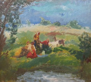 Oldřich Blažíček (1887 - 1953) - Skizza k obrazu: V polích, 1925