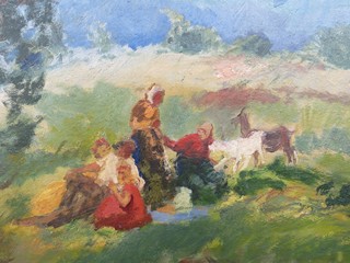 Oldřich Blažíček (1887 - 1953) - Skizza k obrazu: V polích, 1925