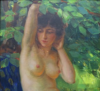 Bohumil Mareček (1884 - 1962) - Poloakt v zeleni