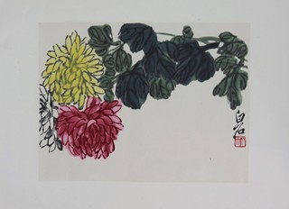 Qi Baishi ( 齊白石 ) (1864 - 1927) - Album maleb starého mistra Bai Shi – 白石老人画册 Peking, Rong Bao Zhai 荣宝斋, říjen 1953 Číslo edice: No. 5104